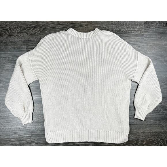 Hollister Sweater Womens Small Knit Crew Neck Oatmeal Pullover Casual Oversized - Picture 2 of 9